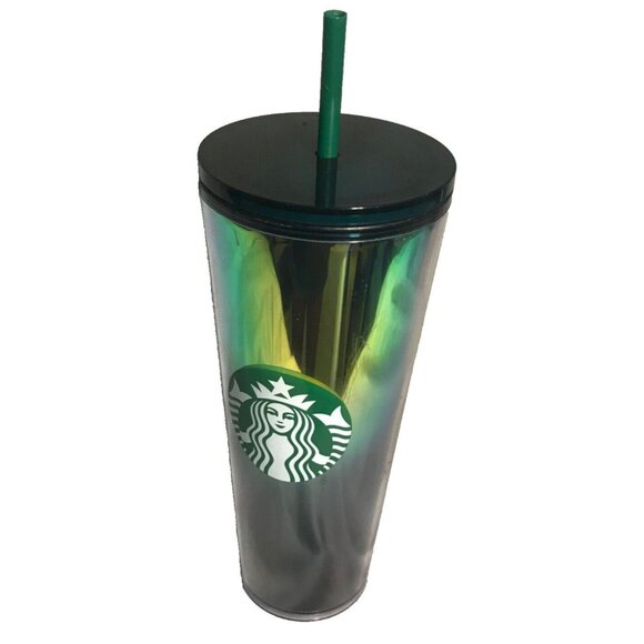 Starbucks Oil Slick Rainbow Iridescent Holographic Foil 24oz Tumbler - Picture 1 of 7
